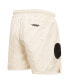 Men's Cream Brooklyn Nets Triple Tonal Woven Shorts