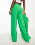 JDY high waisted wide leg trouser co-ord in bright green