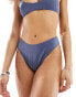 Weekday Shore shiny side tie bikini bottom in dusty blue