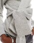 Glamorous wrap front jumper in grey marl knit