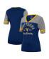 Women's Navy, Heathered Gray West Virginia Mountaineers There You Are V-Neck T-shirt