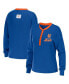 Women's Royal New York Mets Waffle Henley Long Sleeve T-shirt