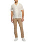 Men's Panama Textured-Knit Stripe Button-Down Camp Shirt