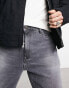 ASOS DESIGN straight leg jeans with stretch in washed black