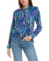 Johnny Was Moonwave Button-Down Silk Shirt Women's