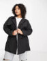 ONLY Curve belted short trench coat in black