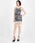 Petite Border Print Fringe Sheath Dress