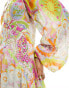 Never Fully Dressed balloon sleeve maxi dress in mixed sunshine print