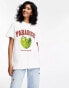 ASOS DESIGN oversized t-shirt with coconut paradise graphic in white