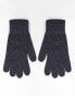 ASOS DESIGN touch screen gloves in polyester in charcoal grey