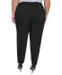 Plus Size Elastic-Back Straight-Leg Pants