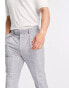 ASOS DESIGN tapered smart trousers in grey window pane check