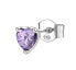 Silver single earrings Heart Fancy Magic Purple FMP92