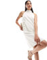 YAS Bridal halterneck mini dress with bow back in white - WHITE