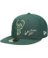 Men's Hunter Green Milwaukee Bucks 2021 Nba Finals Champions Icon 59Fifty Fitted Hat