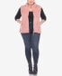 Plus Size Women's Zip Up Sherpa Vest Jacket