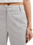 ASOS DESIGN structured barrel leg trouser in grey stripe