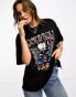 ASOS DESIGN oversized heavyweight t-shirt with side splits with rock band graphic in black