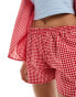 Motel laboxe beach short co-ord in red gingham