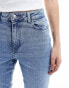 Pieces Kelly high waisted tapered ankle jeans in light blue