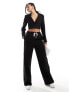 In The Style boxy cropped side stripe blazer co-ord in black