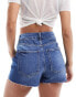 New Look mom denim shorts in mid blue