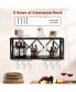 Wall Mounted Wine Rack for 39 Bottles and 12 Glasses