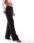 Kaiia tailored contrast edge wide leg trousers in monochrome