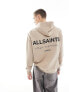 AllSaints Underground unisex Oth hoodie in toffee taupe