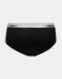 Calvin Klein modern structure briefs 3 pack in black with coloured waistband