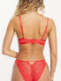 Ann Summers Unforgettable lace padded plunge bra in tomato