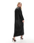 ASOS DESIGN satin crew neck oversized maxi dress in black