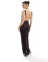 ASOS DESIGN sleeveless sheer scoop back maxi dress in black