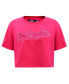 Women's Pink Los Angeles Dodgers Triple Pink Boxy Cropped T-Shirt