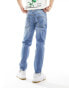 ASOS DESIGN tapered jeans in light wash blue