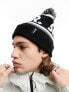 Planks bobble unisex ski beanie in black