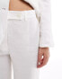 Mango linen tailored co-ord trousers in white