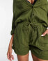 Esmee Exclusive co-ord beach shorts in khaki