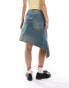 Basic Pleasure Mode asymmetric awkward length skirt in denim