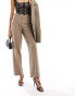 Vila high waisted wide leg trouser co-ord in brown