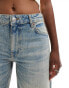 Mango low waist slim jeans in light blue