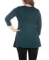 Women's Plus Size Three Quarter Sleeves V-Neck Tunic Top