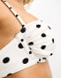 River Island ruched balconette bikini in white polka dot