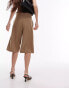 Topshop long tailored crossover waist short in sand