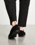 Truffle Collection faux suede slip on loafers in black