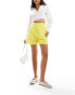 ASOS DESIGN high waisted tailored crepe short in yellow