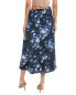 T Tahari Printed A-Line Midi Skirt Women's Blue Xs