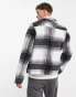 ASOS DESIGN wool look harrington jacket in black and white check