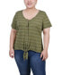 Plus Size Short Sleeve Tie Front Top