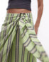 Topshop stripe sarong with buckle in green